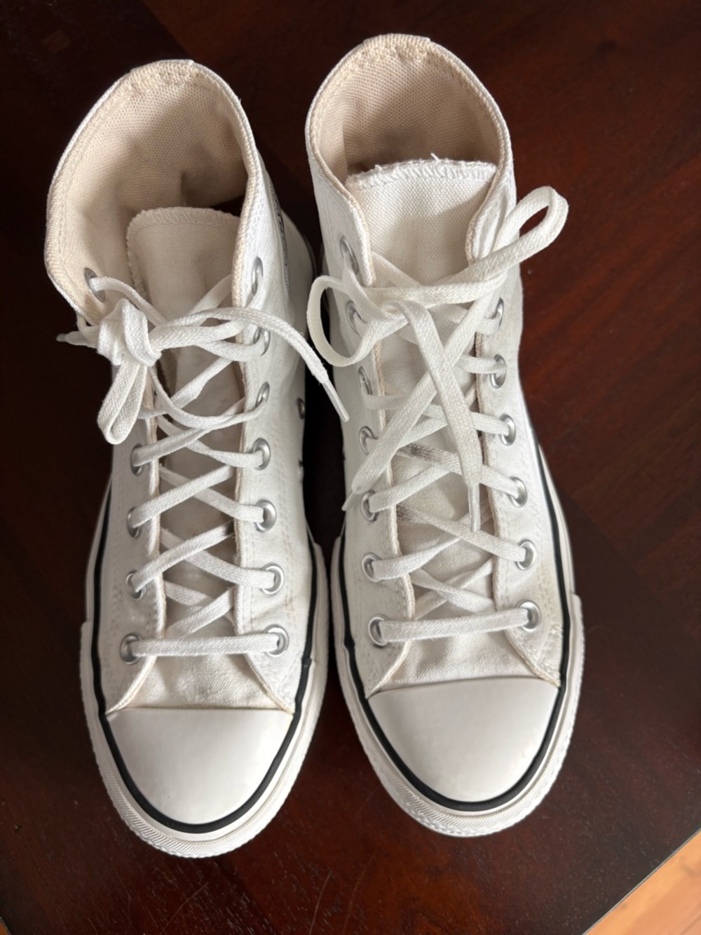 Converse White High-Top Platform Sneakers - Picture 2 of 11
